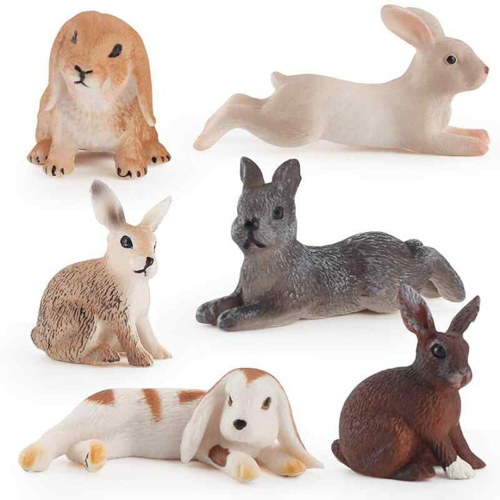 楽天市場】動物フィギュア キッズ たれ耳うさぎ 野うさぎ ソリッド 