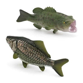 フィギュア 玩具 子供用 リアル 精巧 淡水魚 フナ オオクチバス モデル 水槽 アクアリウム 置物 知育 学習 PVC製