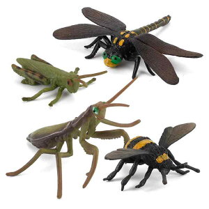 知育玩具 子供用 小学生 中学生 リアル 精巧 昆虫 動物 模型 カマキリ バッタ トンボ ミツバチ フィギュア ミニチュア 生物 学習 観察 コレクション 置物 インテリア デスク飾り