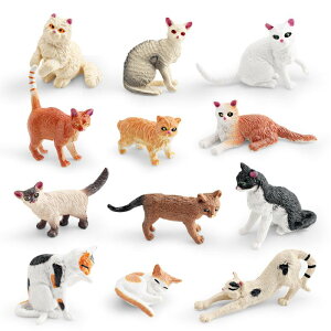 フィギュア キッズ リアル ミニ 猫 ネコ モデル セット 白黒猫 ペルシャ猫 短毛猫 ノルウェージャンフォレストキャット バーミーズ 置物 コレクション PVC インテリア