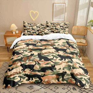 布団カバー ベッドシーツ 枕カバー 3点セット かわいい 猫柄 3Dデジタルプリント ポリエステル 寝室 おしゃれ インテリア