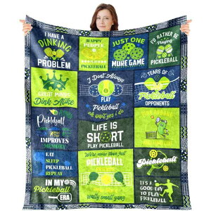 ブランケット 男女兼用 男の子 ピックルボール愛好家 ギフト プレゼント 贈り物 フランネル ポリエステル 軽量 柔らか 肌触り オールシーズン モダン シンプル