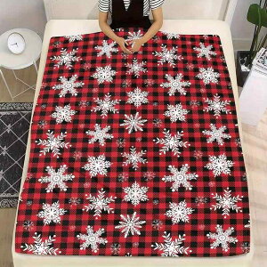 ブランケット オールシーズン クリスマス 雪の結晶 チェック柄 フランネル 毛布 ポリエステル 柔らか ソフト 暖かい あたたか ふわふわ ソファカバー ひざ掛け 寝室用 ベッド用品 インテリ