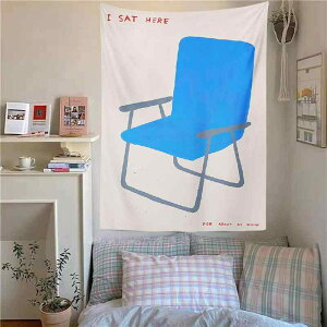 タペストリー 北欧風 シンプル おしゃれ インスタ映え 寝室 インテリア ウォールデコ フルーツ柄 青い椅子柄 ベッドルーム 背景布 寮 リビング 装飾 模様替え 撮影用 ポリエステル 短毛フリ