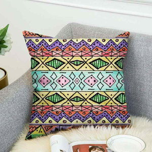 クッションカバー 抱き枕カバー 両面 刺繍 ストライプ柄 デジタルプリント 人物柄 超ソフト生地 なめらか素材 45cm角 インテリア ソファ リビング 模様替え 普段使い(x2)