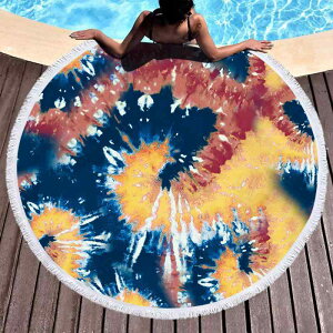 ビーチタオル 円形 3Dデジタルプリント レインボーカラー ショール ランチョンマット ヨガマット マイクロファイバー 超吸水 速乾 軽量 春夏 海水浴 ピクニック アウトドア 多機能(x2)