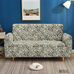 ソファカバー ボヘミアン調 ゴールドコイン柄 3Dデジタルプリント 滑り止め 伸縮性 ストレッチ フルカバー L字型 コーナーソファ リビング インテリア 汚れ防止