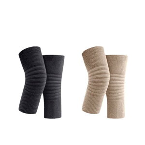 膝サポーター 男女兼用 メンズ レディース シニア 高齢者 カシミヤ混 ウール混紡 発熱保温 防寒 膝の冷え対策 関節サポート 滑り止め 登山 スポーツ 伸縮性 冬用 秋冬 ブラウン ブラック