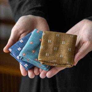 茶巾 コットンリネン 吸水性 速乾性 和モダン シンプル ナチュラル 清潔感 茶道 お茶会 来客用 茶卓 テーブルふきん クロス 布巾 ブルー グレー ブラウン