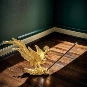 香炉 鳳凰モチーフ ミニ 線香立て お香立て アンティーク調 古銅色 合金製 電気メッキ加工 室内用 家庭用 書斎 空気清浄 アロマ 癒し オリエンタルスタイル(x2)