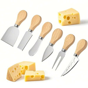 チーズナイフ ステンレス製 4点セット 木製ハンドル チーズカッター ケーキヘラ ピザカッター 洋食器 カトラリー パーティー 食卓用品 普段使い