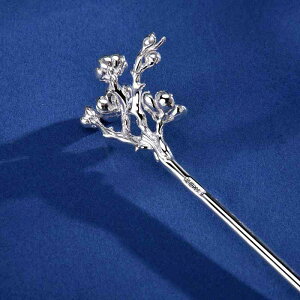 かんざし レディース 純銀999 梅の花モチーフ 中国風 レトロ チャイナドレススタイル 個性的 高級感 上品 繊細 髪飾り ヘアアクセサリー 結婚式 パーティー 和装小物