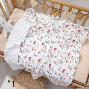 ベビー ブランケット 毛布 おくるみ タオルケット バスタオル 子供 赤ちゃん 幼児 純綿 コーマ綿 コットン 6重ガーゼ 高密度 ウォッシュ加工 吸湿速乾 ふわふわ やわらか 通年 動物柄