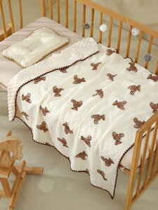 おくるみ ベビー 新生児 純綿 ガーゼ タオル生地 ドット柄 ポコポコ 柔らか ふわふわ 吸水 ブランケット バスタオル 掛け布団 寝具 子供 キッズ Aクラス