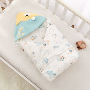 おくるみ ベビー 新生児用 赤ちゃん 秋冬 厚手 綿 コットン 中綿入り 防寒 スリーパー 寝袋 安眠 出産準備 退院時 外出 アニマル 飛行機 くま柄