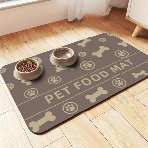 ペットマット 猫用 給餌 食事用 吸水速乾 防汚 ソフト 珪藻土 キッチン ベランダ 浴室 足拭き 飛び散り防止 滑り止め 四角形 チェック柄 動物柄 モダン シンプル