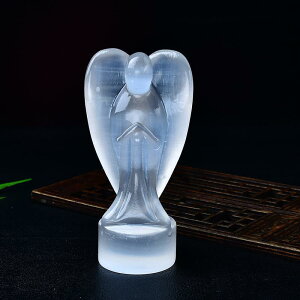 オブジェ 天然石 モロッコ産 セレナイト 天使 エンジェル 置物 原石 手彫り 研磨 高品質 キャッツアイ効果 高級感 ヒーリング インテリア パワーストーン 浄化 白系