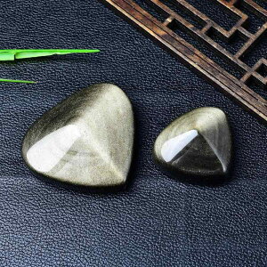 置物 天然石 ゴールドオブシディアン 黒曜石 原石 ハート型 握り石 掌石 お守り パワーストーン 手作り アクセサリー ペンダントチャーム