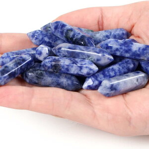 置物 天然石 ブルーポイント ダブルポイント 六角柱 原石 ヨガ 瞑想 ヒーリング 浄化 パワーストーン インテリア オブジェ 欧米風 ブルー系 飾り