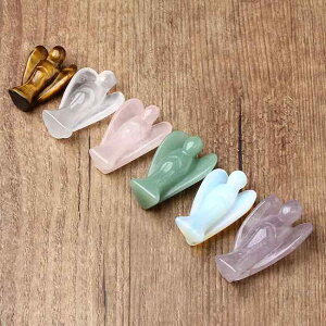 置物 天使 エンジェル 風水 彫像 フィギュア 卓上 デスクトップ ライトラグジュアリー 天然石 オブジェ インテリア 飾り 開運 パワーストーン 動物モチーフ おしゃれ 高級感 癒し 白水晶