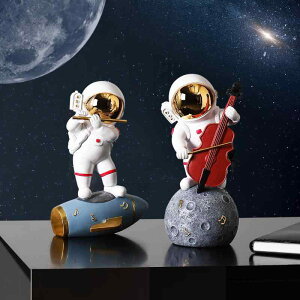 置物 宇宙飛行士 スペースマン バンド 音楽隊 楽器演奏 卓上 デスク リビング インテリア 飾り オブジェ レジン 樹脂 工芸品 おしゃれ ユニーク ギフト ゴールド シルバー