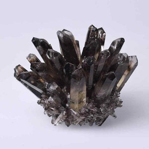 置物 天然クリスタル原石 鉱物標本 スモーキークォーツクラスター パワーストーン 浄化 消磁 ヒーリング インテリア オブジェ 飾り 風水 空間浄化 玄関 リビング 卓上(x2)