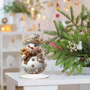 クリスマス 飾りプレート かわいい 雪だるま スノーマン アクリル製 卓上置物 励ましメッセージ入り インテリア雑貨 アメリカンカントリー風 プレゼント(x2)