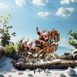 クリスマスオーナメント サンタ ガーデンピック アクリル製 防水 耐久性 屋内外対応 庭 玄関 エントランス デコレーション 地中挿し かわいい アメリカンカントリー(x2)