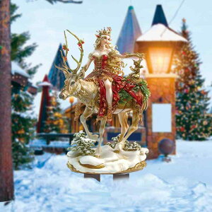 ガーデンピック 子供 キッズ クリスマス トナカイ プリンセス アクリル製 アメリカンカントリー風 庭 鉢植え ガーデンオブジェ デコレーション プレゼント ギフト(x2)