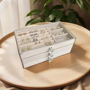 ジュエリーボックス プリンセス ヨーロピアン 高級感 ベロア プラスチック製 シンプル 大容量 アクセサリーケース 小物入れ ピアス イヤリング 指輪 リング ネックレス ペンダント 腕時計