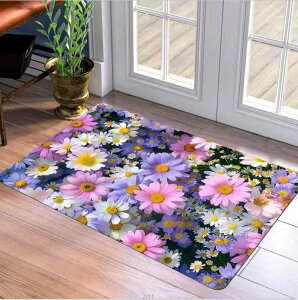 玄関マット 珪藻土 バスマット 吸水 速乾 滑り止め 立体花柄 3Dデザイン フロアマット 水洗い 屋内 室内 エントランス キッチン 脱衣所