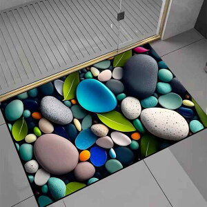 マット 珪藻土 3D立体 砂利模様 吸水速乾 滑り止め 浴室 玄関 洗面所 トイレ 足拭き フロアマット 室内 屋内 四角形 お手入れ簡単
