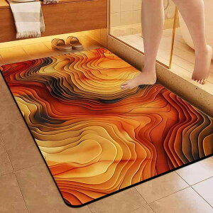 フロアマット 3D 立体 カラフル 珪藻土風 浴室用 玄関用 トイレ用 吸水 速乾 バスマット 楕円形