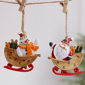 クリスマスオーナメント サンタ 雪だるま ツリー飾り DIY 手作りキット クリスマスデコレーション 玄関 リビング 卓上装飾 樹脂製 北欧風 カートゥーン かわいい ポップ イベント パーティー シーン演出 ディスプレイ 小道具
