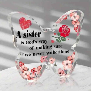 置物 アクリル 蝶型 バタフライ 立体 赤い花 蝶柄 クリア 透明 モダン シンプル 卓上 デスク テーブル 飾り オブジェ インテリア 雑貨(x2)