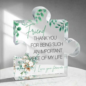 置物 アクリル リーフ パズル 友人 家族 感謝 ギフト プレゼント 透明 クリア モダン シンプル おしゃれ オブジェ 飾り インテリア雑貨 卓上 メモリアル お祝い 記念品(x2)