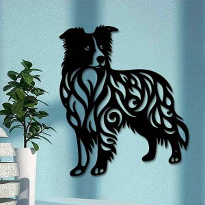 壁飾り メタル ドッグシルエット 黒 くり抜き ウォールアート 壁掛け インテリア オブジェ 室内 屋外 ホームデコレーション 玄関 リビング オフィス 店舗 ガーデン シンプル モダン スタイリ