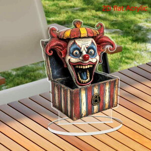 置物 ピエロ フィギュア アクリル 2D 平面 卓上 デコレーション アメリカン カントリー レトロ パーティー イベント 誕生日 クリスマス ハロウィン おしゃれ かわいい ユニーク(x2)