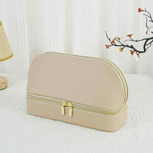 ジュエリーボックス PUレザー 二段式 アクセサリーケース 高級感 携帯用 旅行 トラベル 大容量 コスメポーチ メイクポーチ ピアス ネックレス 指輪 ブレスレット リップ 小物入れ 普段使い