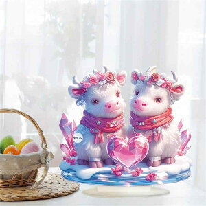 置物 バレンタインデー キャラクター かわいい 動物 アクリル インテリア 卓上 オブジェ ギフト プレゼント リビング 寝室 玄関 お祝い 記念日 ポップ 小物 デコレーション