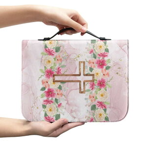 ファイルケース ブックカバー 書類入れ 通勤 通学 学生 オフィス ビジネス 普段使い 十字架 花柄 プリント おしゃれ PUレザー 軽量 耐久性 撥水