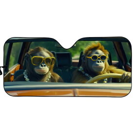 車用サンシェード 犬柄 アニマルプリント フロントガラス用 アルミ箔 折りたたみ式 コンパクト収納 遮光 断熱 日よけ UVカット 車内保護 プライバシー