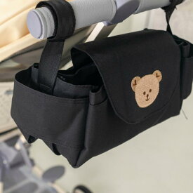 ベビーカーオーガナイザー マザーズバッグ 韓国風 クマ柄 キャラクター かわいい ブラック ベージュ 外出 携帯 ベビー用品 収納ポーチ ポリエステル 防水 春夏