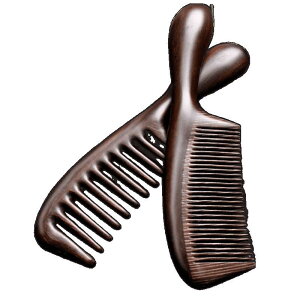 櫛 レディース メンズ 天然 黒檀木 木製 ヘアコーム 頭皮ケア 粗歯 ワイドタイプ 静電気防止 絡まり防止 厚手 ロングヘア 抜け毛対策 マッサージブラシ 家庭用