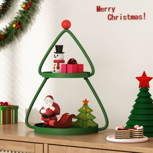 アイアンラック クリスマスツリー型 北欧風 サイドテーブル 飾り棚 卓上 収納棚 室内 リビング バルコニー 多層 プランタースタンド 花台 グリーン レッド