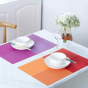 ランチョンマット 子供用 キッズ 格子柄 チェック柄 シンプル 北欧 アメリカン スタイル 高級感 PVC 長方形 耐熱 断熱 デスクマット 食卓 勉強机