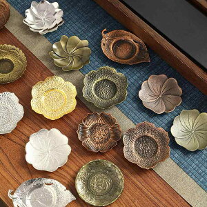 コースター 茶托 和風 和モダン 合金製 亜鉛合金 銅製 メタル おしゃれ デザイン性 断熱 耐熱 滑り止め カップマット ティーマット 茶敷き カップスタンド 茶器アクセサリー 小物