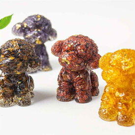 置物 かわいい服 テディ犬 ドッグフィギュア 卓上 インテリア オブジェ 樹脂製 天然水晶 パワーストーン おしゃれ キュート プレゼント ギフト