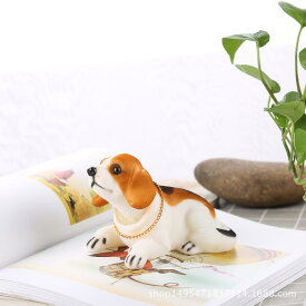 カーアクセサリー ぬいぐるみ風 首振り犬 ゆらゆらドッグフィギュア かわいい 樹脂製 フェイクファー 車内装飾 インテリア雑貨 おしゃれ 飾り