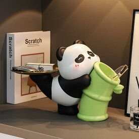 置物 かわいい パンダ 玄関 リビング 卓上 鍵収納 トレー 小物入れ フラワーベース 花瓶 一輪挿し おしゃれ オブジェ インテリア雑貨 樹脂製 新築祝い 引越し祝い ギフト プレゼント